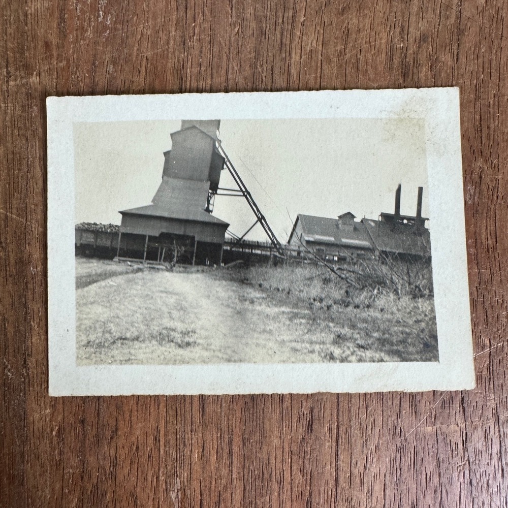 Antique Photograph of Rural Underground Coal Mine Building Operation So Illinois